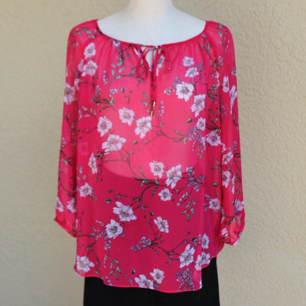 I.N Studio Floral Sheer Blouse